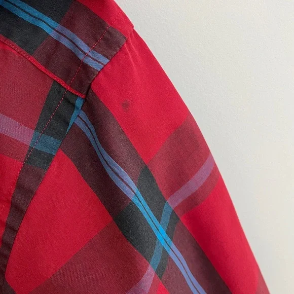 VINTAGE Ron Chereskin Plaid Long Sleeve Button Front Casual Shirt Made Hong Kong - Picture 13 of 13